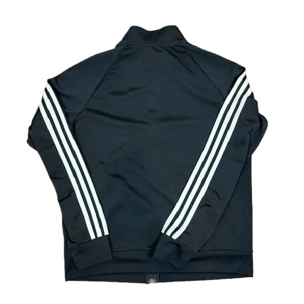 NWOT Adidas Tricot Jacket Youth Black 3 Stripe Size‎ Large